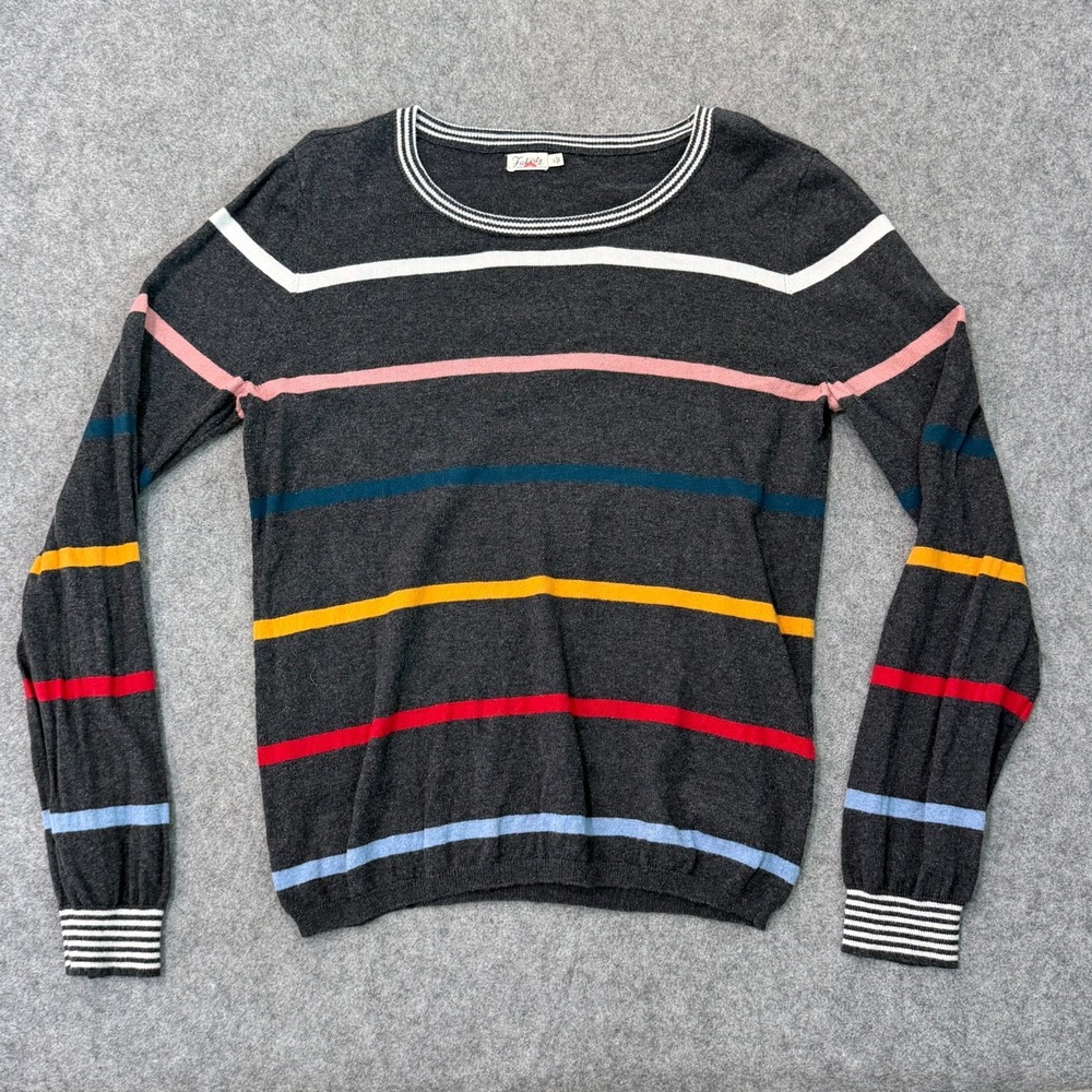 Faherty Brand Knit Multi Ski Stripes Surf Pullover Sweater Women's Size Large